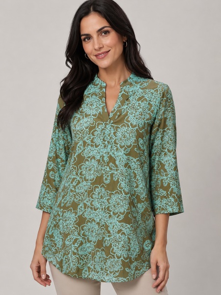 CCL, Bluse, 3/4 Arm, mint-oliv